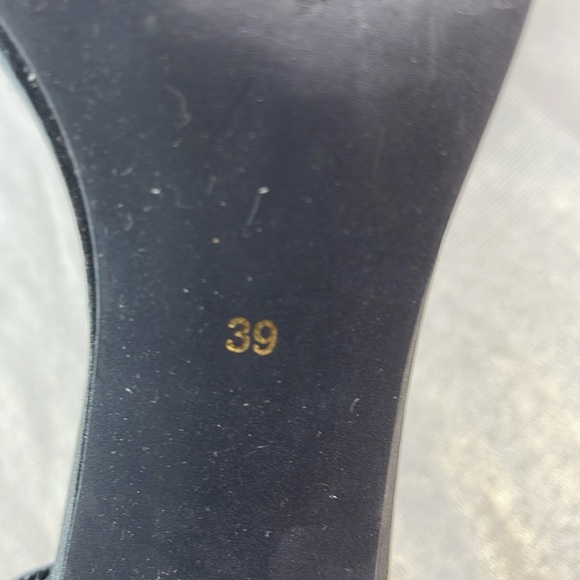 Le Chateau Jewel Studded Elegant Black Heels Open Toe Ankle Strap 39 EU - Picture 11 of 13